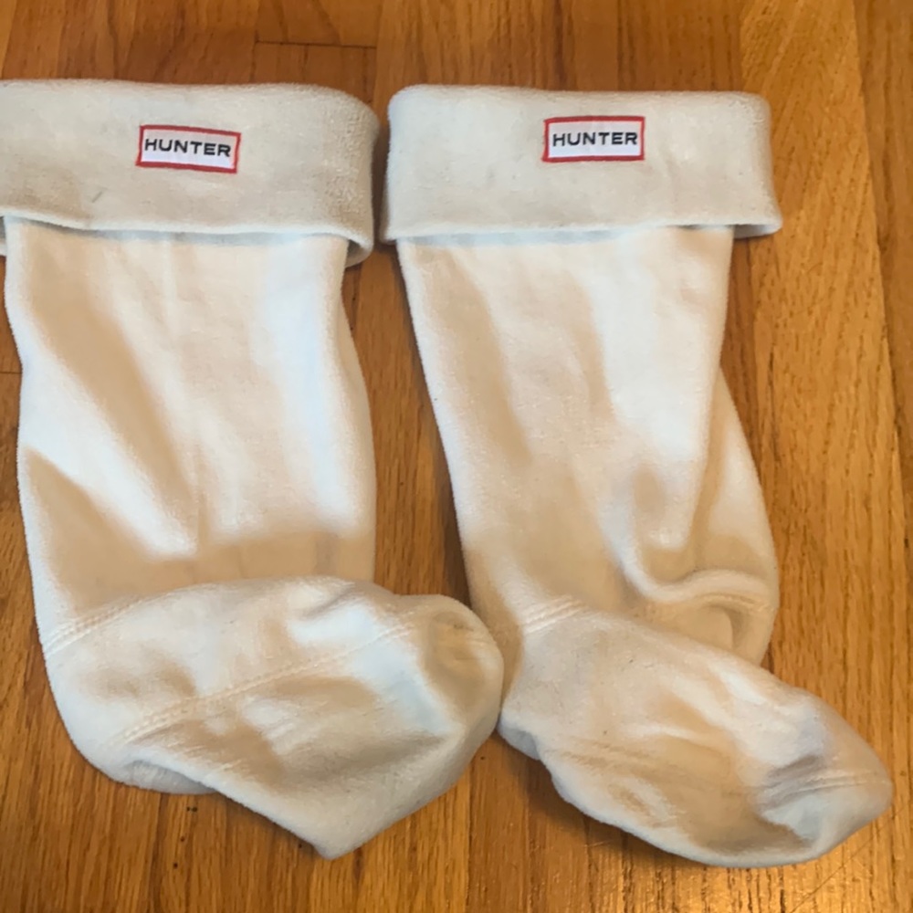 Hunter fleece socks wellies cream size MS 1-3 us